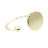 Anillo ajustable ajustable con silueta circular liso